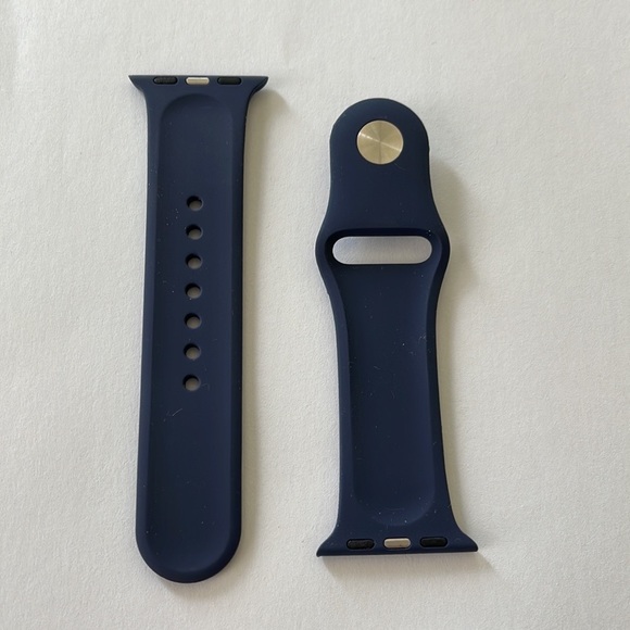 Silicone watch band wrist case for Apple Watch color blue marine 38/40mm NWOT - Picture 2 of 3